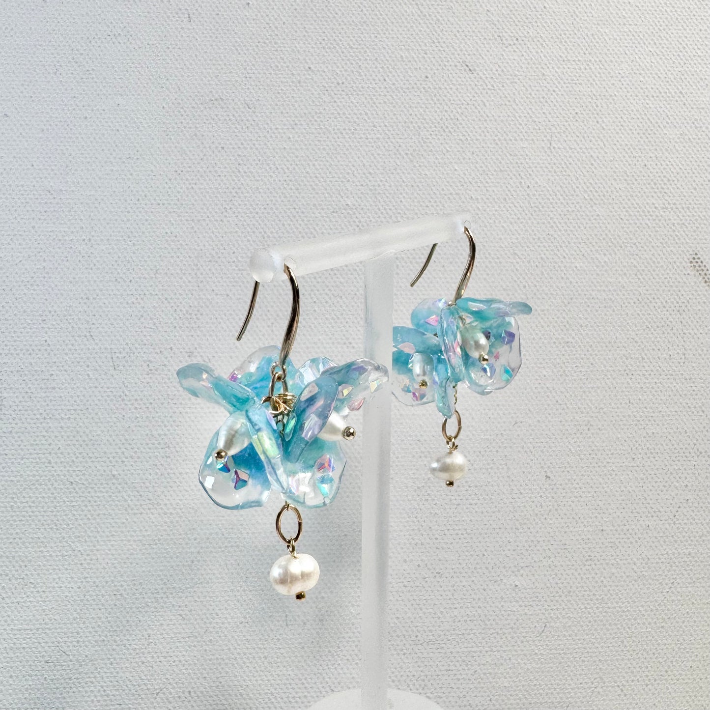 Fairy Prism Bloom Earrings - Cosmic Blue -