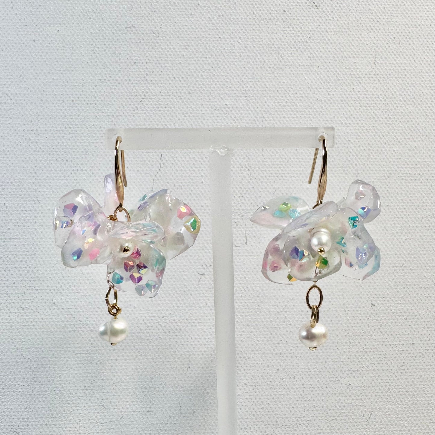 Fairy Prism Bloom Earrings - Glowspell White -