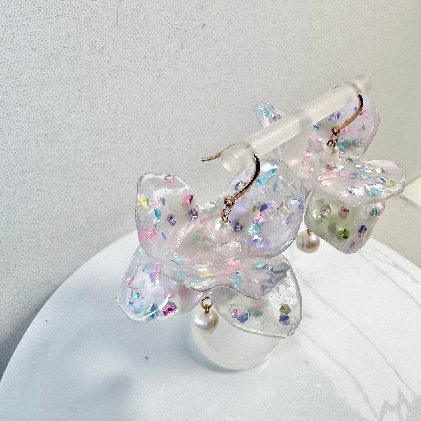 Fairy Prism Dance Earrings - Glowspell White -