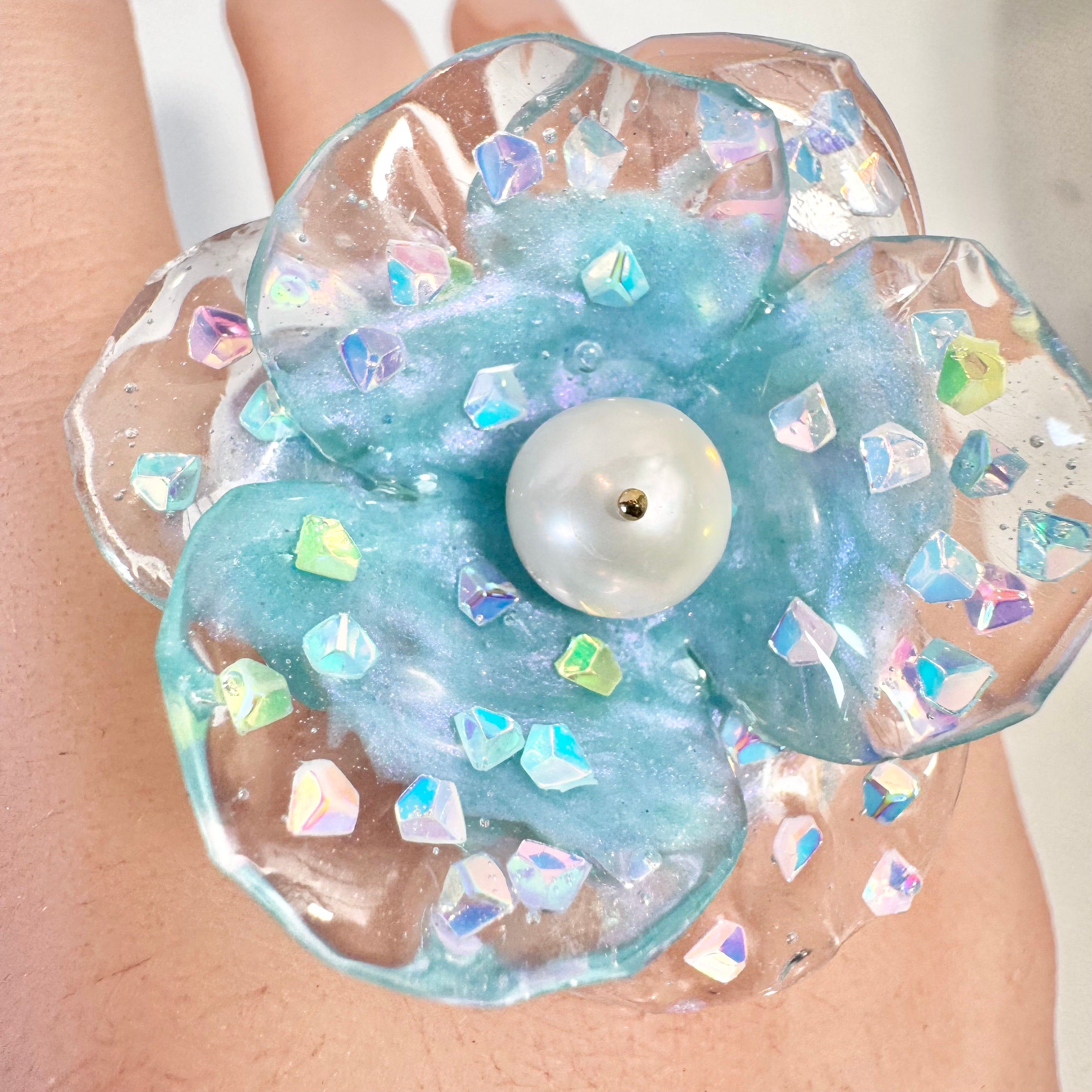 Fairy Prism Bloom Ring - Cosmic Blue -