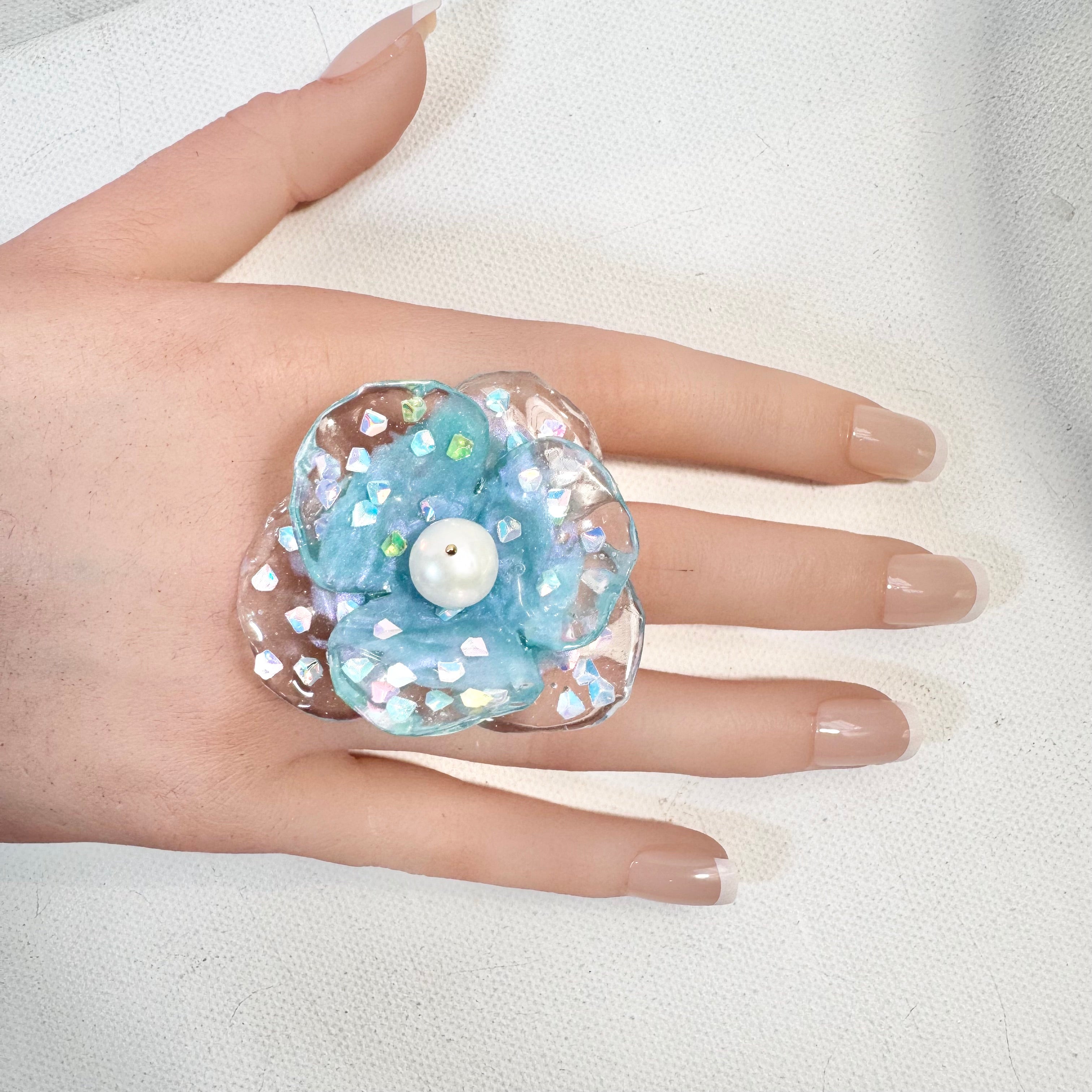 Fairy Prism Bloom Ring - Cosmic Blue -