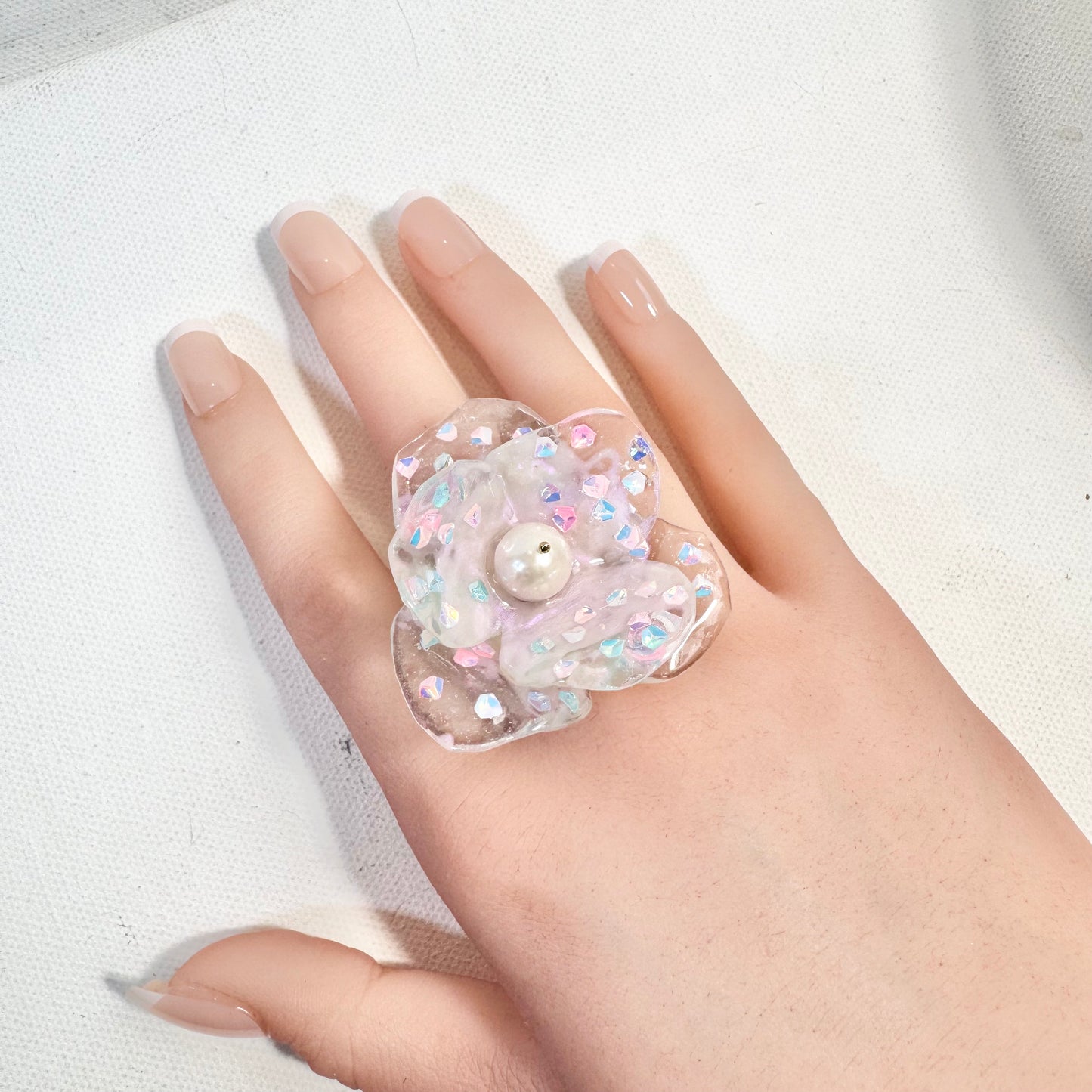 Fairy Prism Bloom Ring - Glowspell White -
