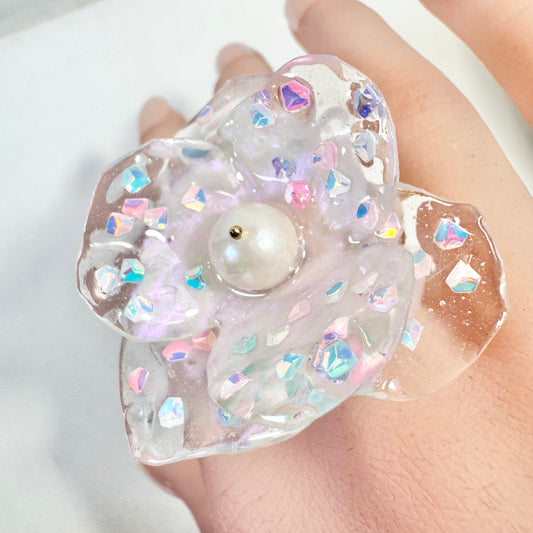 Fairy Prism Bloom Ring - Glowspell White -