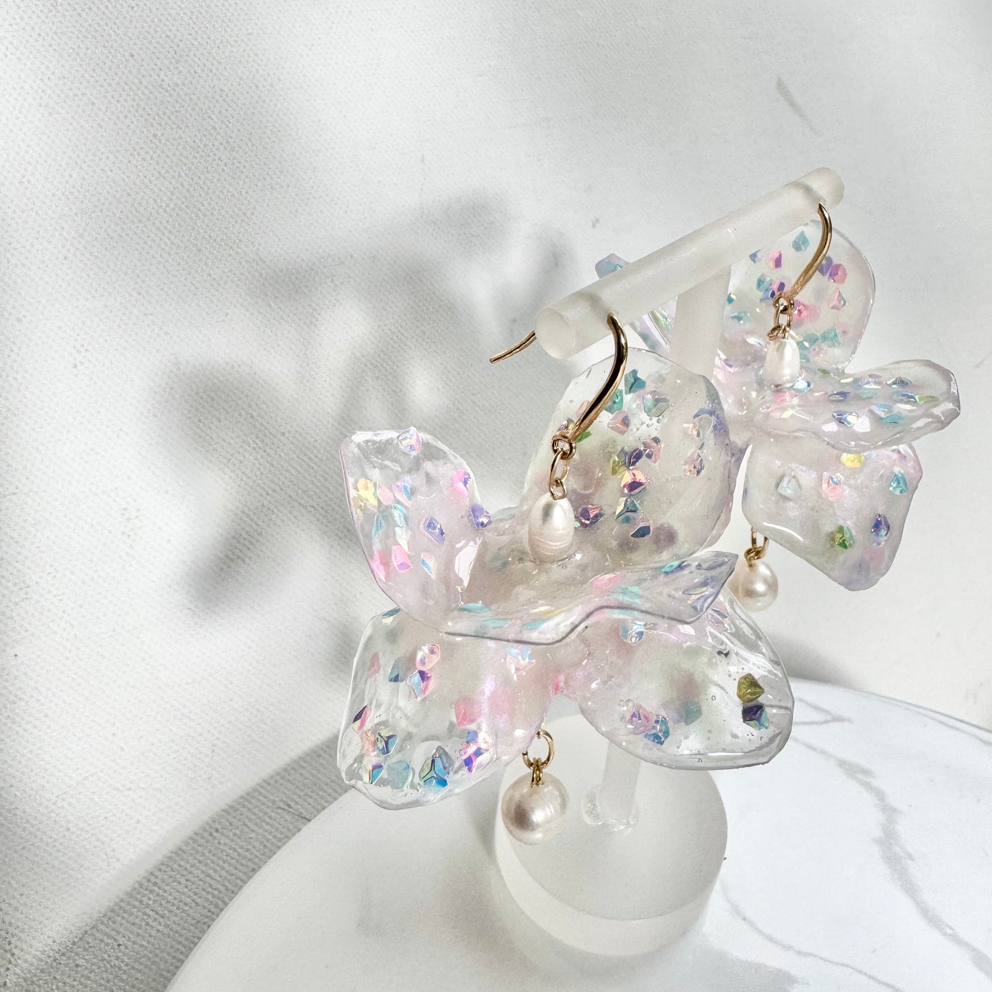 Fairy Prism Dance Earrings - Glowspell White -