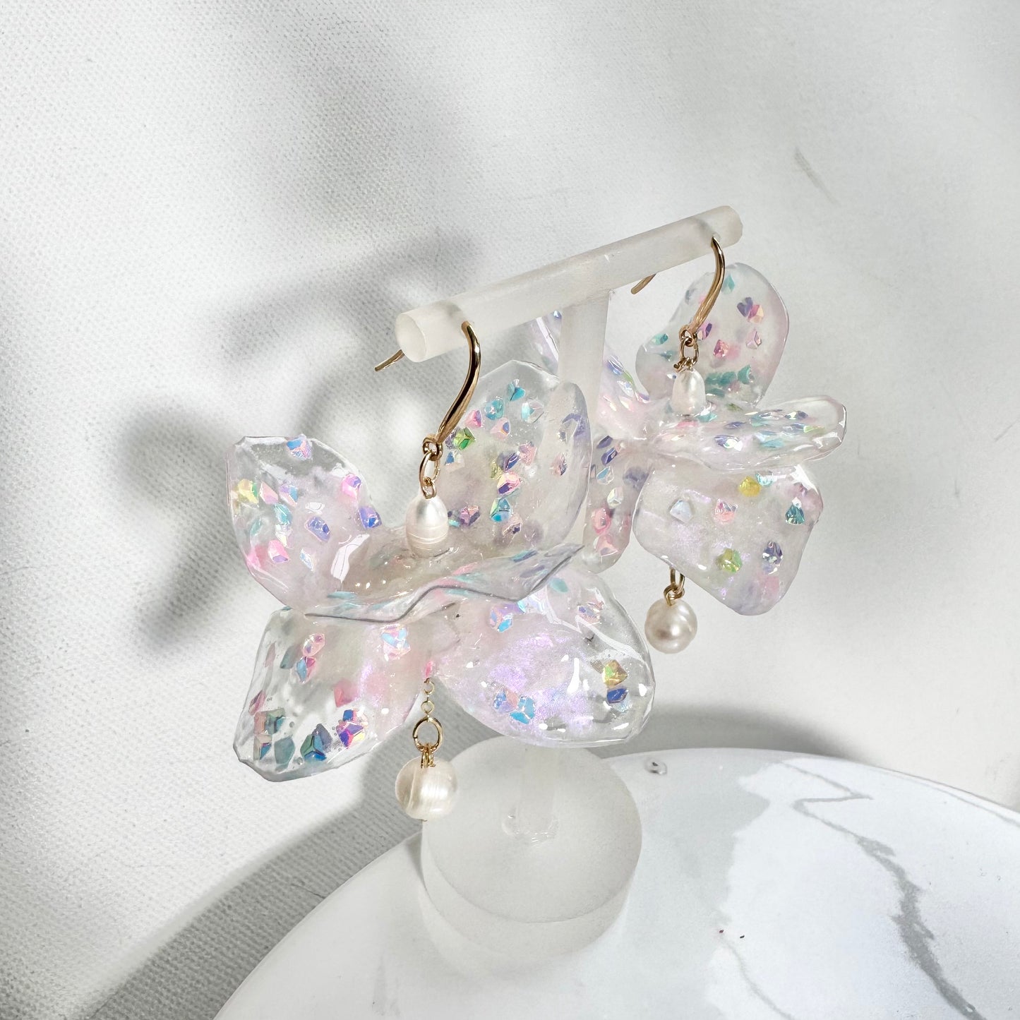 Fairy Prism Dance Earrings - Glowspell White -