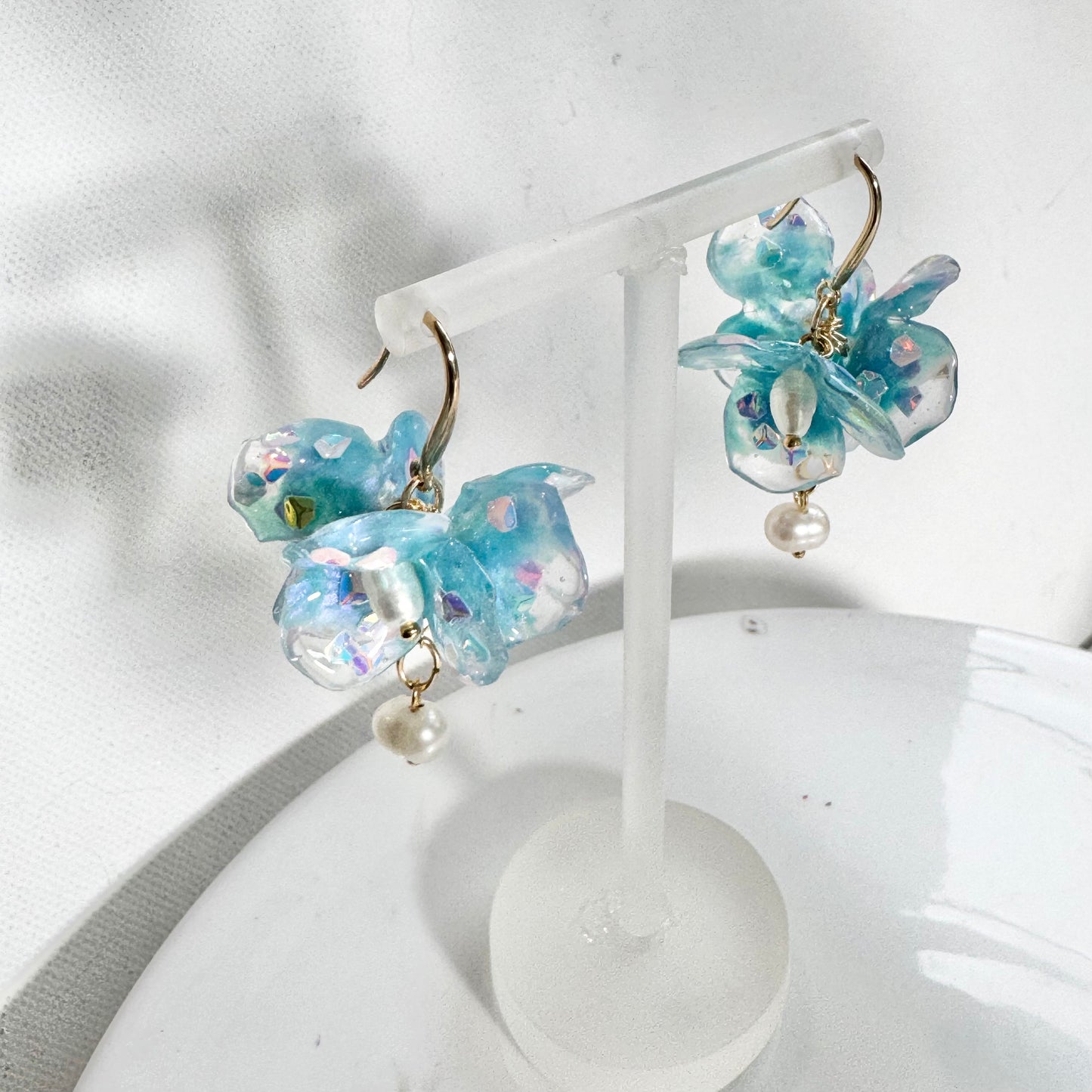 Fairy Prism Bloom Earrings - Cosmic Blue -