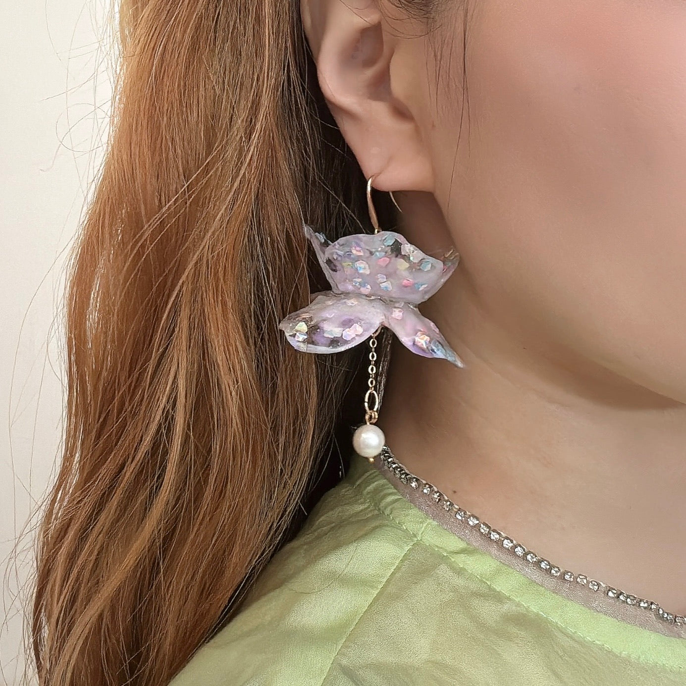 Fairy Prism Dance Earrings - Glowspell White -