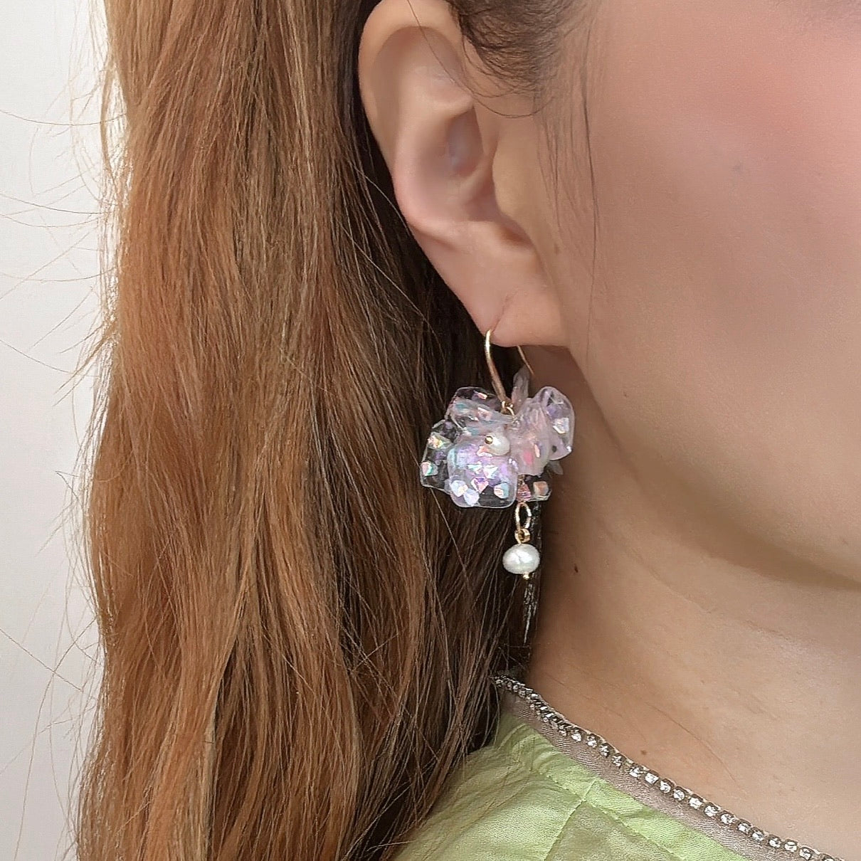 Fairy Prism Bloom Earrings - Glowspell White -