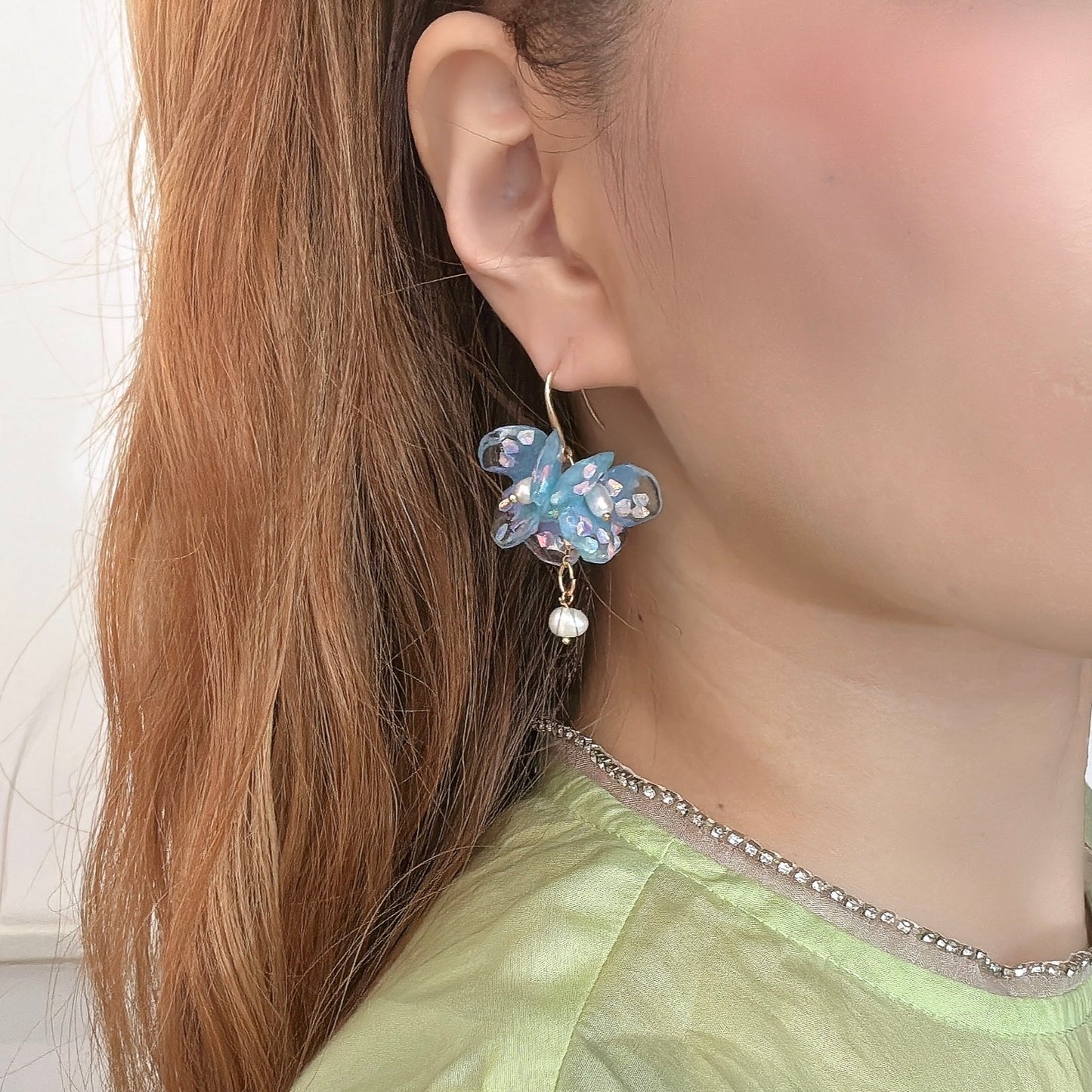 Fairy Prism Bloom Earrings - Cosmic Blue -