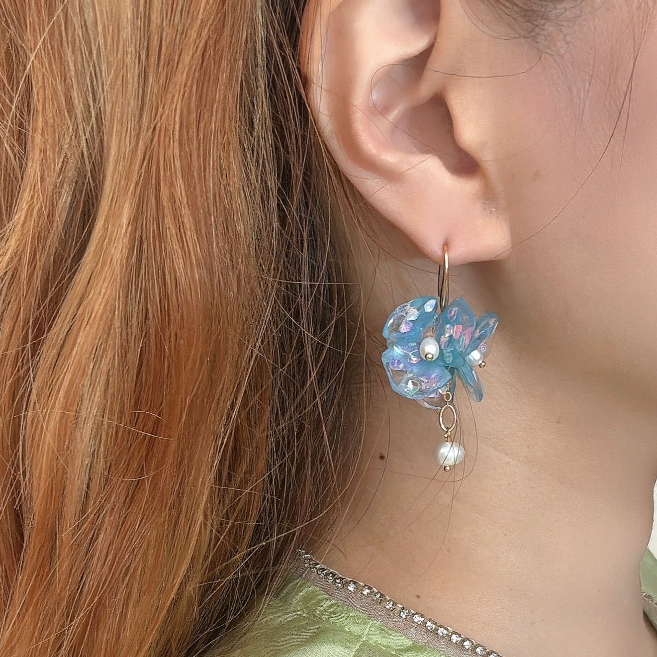 Fairy Prism Bloom Earrings - Cosmic Blue -