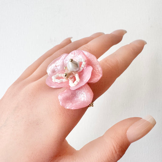 Enchanted Rose Ring - Powder Pink Velvet -