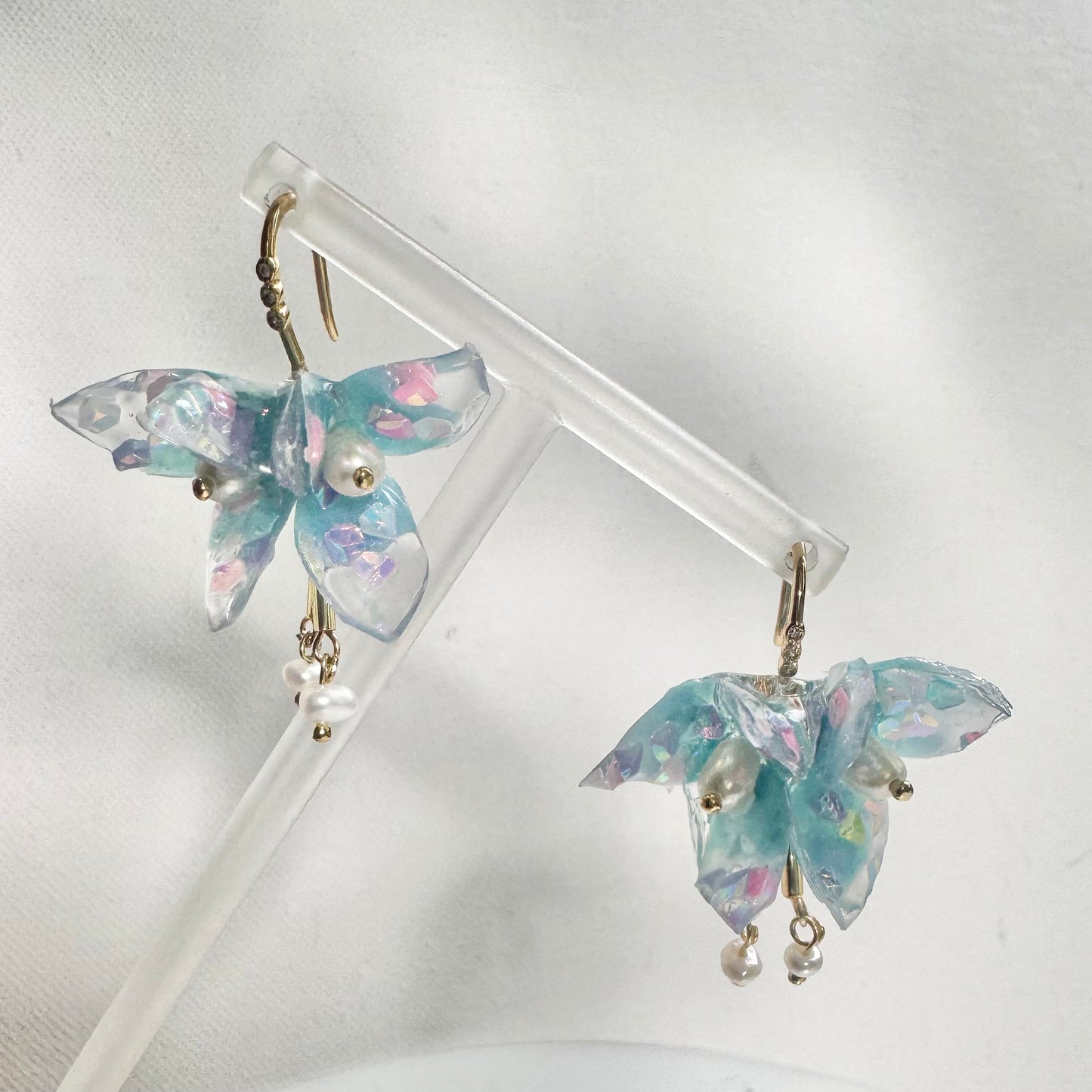Fairy Prism Papillon Earrings - Cosmic Blue -