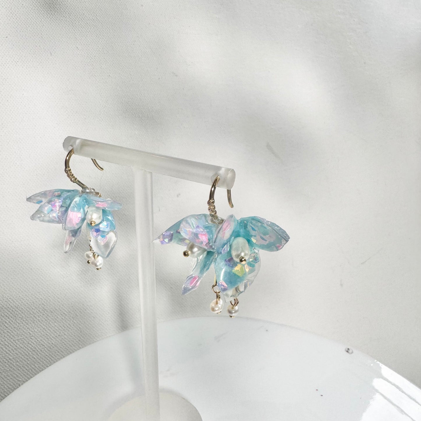 Fairy Prism Papillon Earrings - Cosmic Blue -