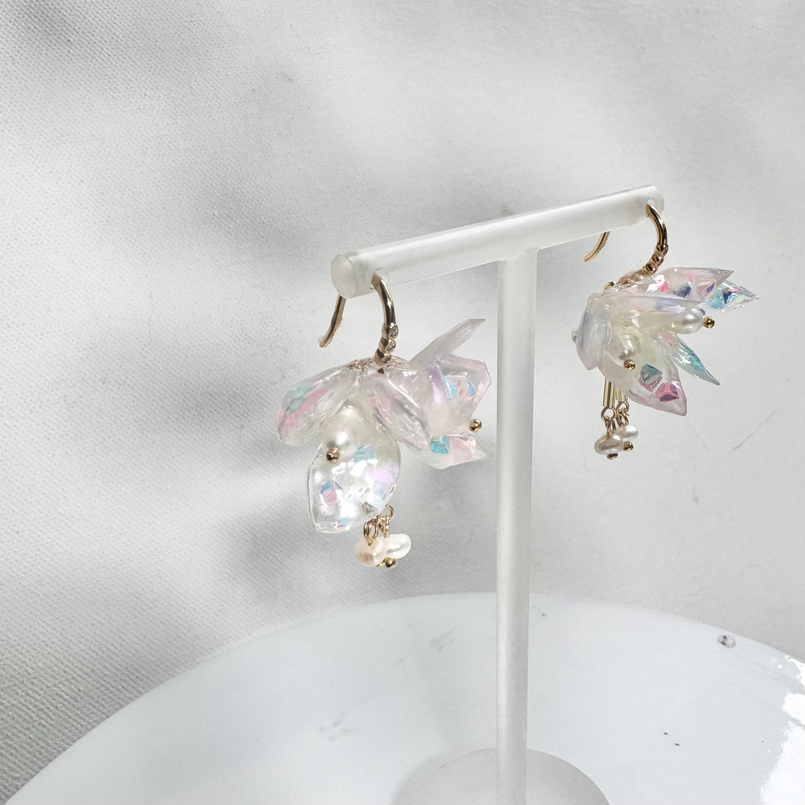 Fairy Prism Papillon Earrings - Glowspell White -