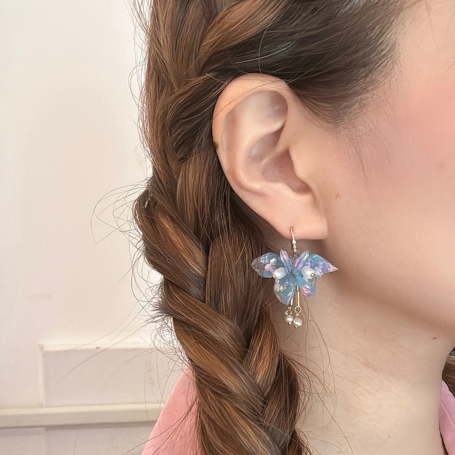 Fairy Prism Papillon Earrings - Cosmic Blue -