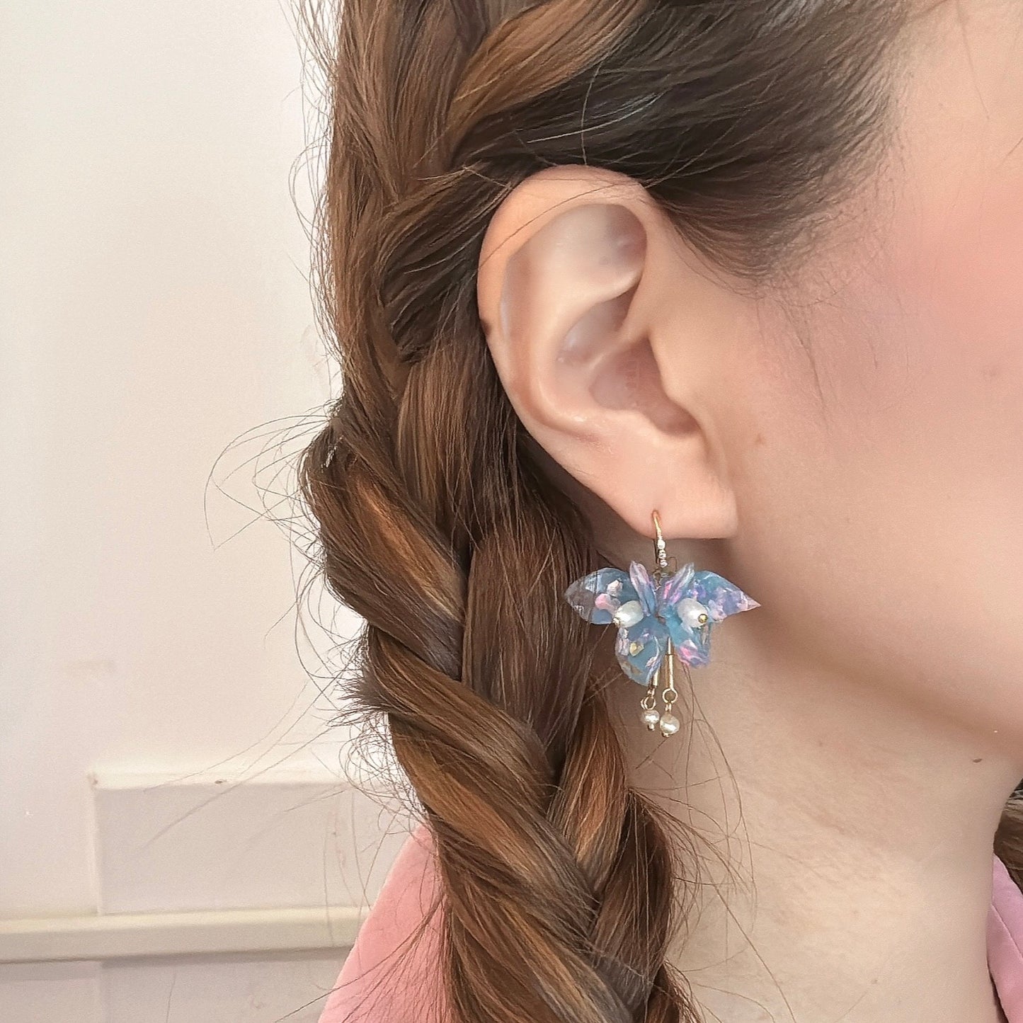 Fairy Prism Papillon Earrings - Cosmic Blue -