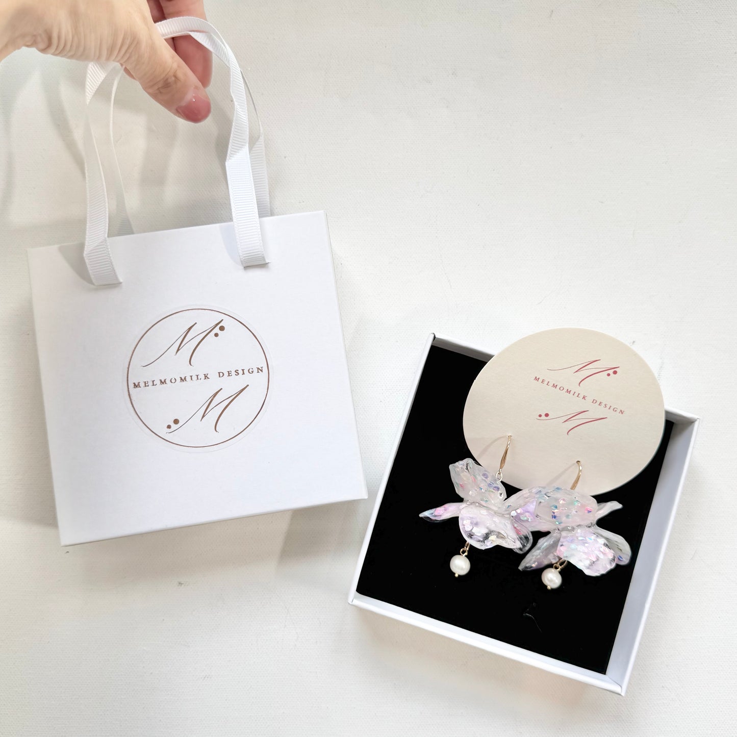 Fairy Prism Dance Earrings - Glowspell White -