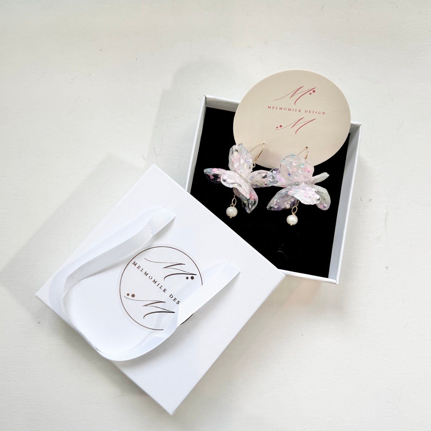 Fairy Prism Dance Earrings - Glowspell White -