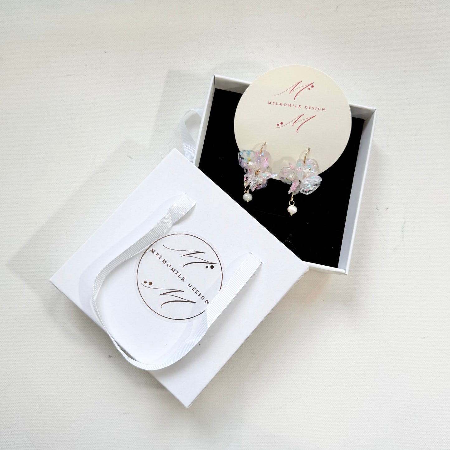 Fairy Prism Bloom Earrings - Glowspell White -