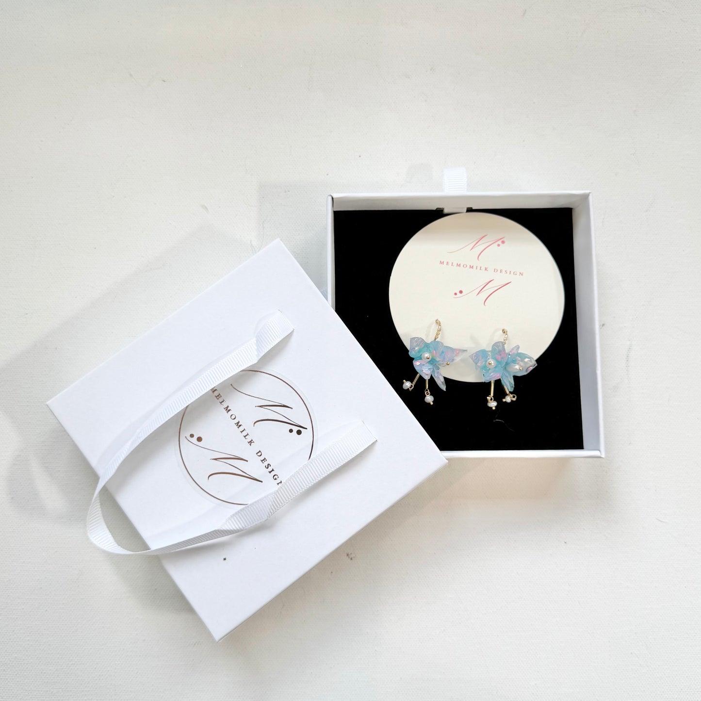 Fairy Prism Papillon Earrings - Cosmic Blue -