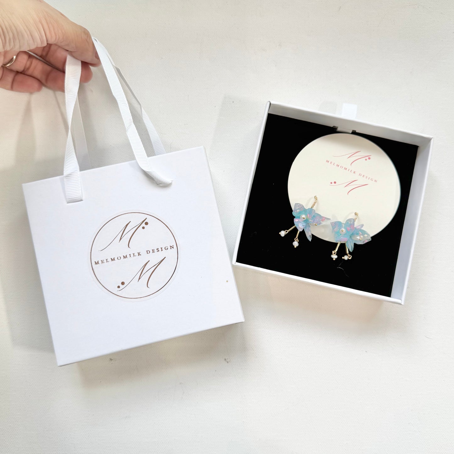 Fairy Prism Papillon Earrings - Cosmic Blue -