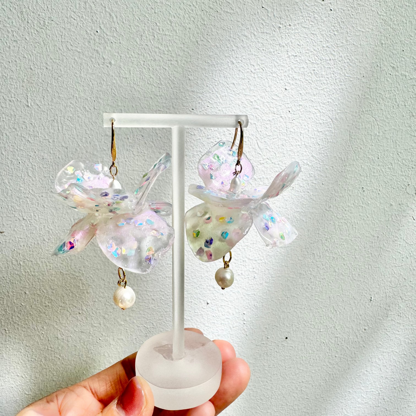 Fairy Prism Dance Earrings - Glowspell White -