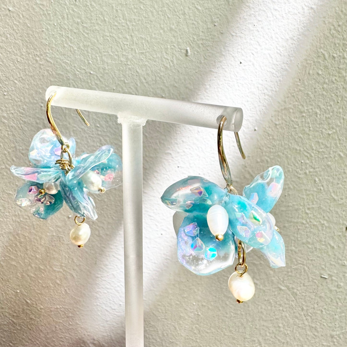 Fairy Prism Bloom Earrings - Cosmic Blue -