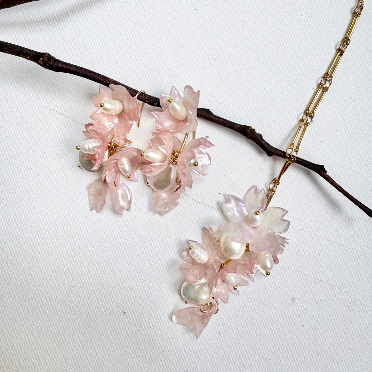 Sakura Veil Necklace - Silk Petal