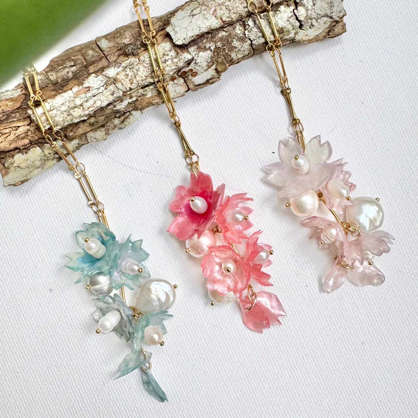 Sakura Veil Necklace - Cherry Blush