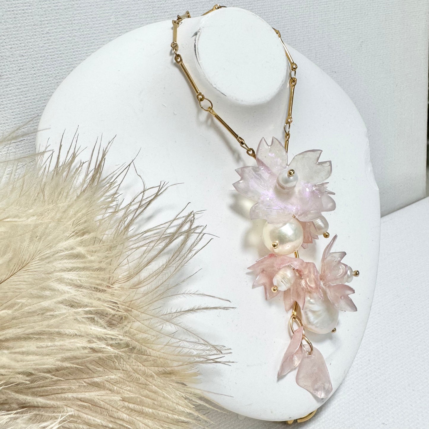 Sakura Veil Necklace - Silk Petal