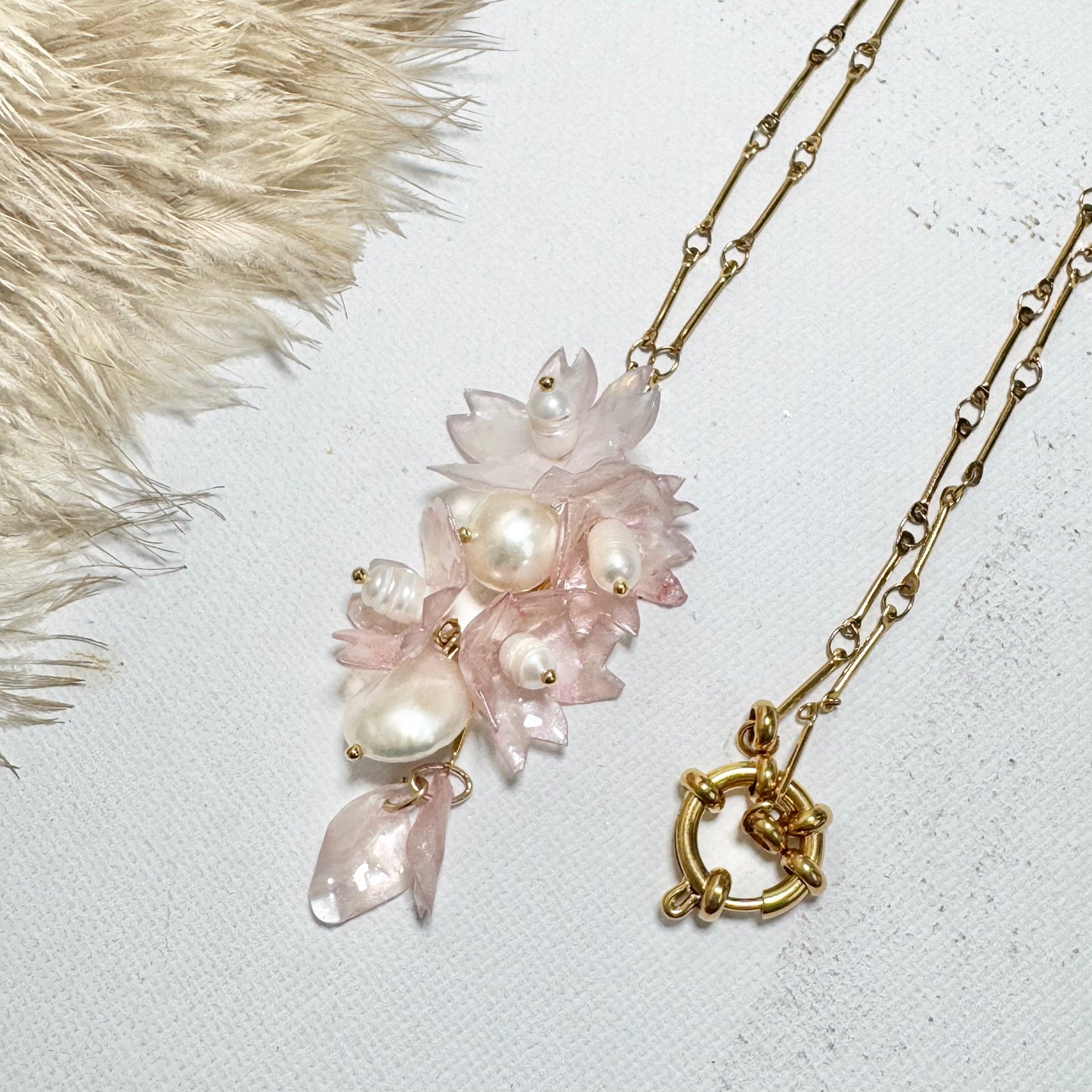 Sakura Veil Necklace - Silk Petal