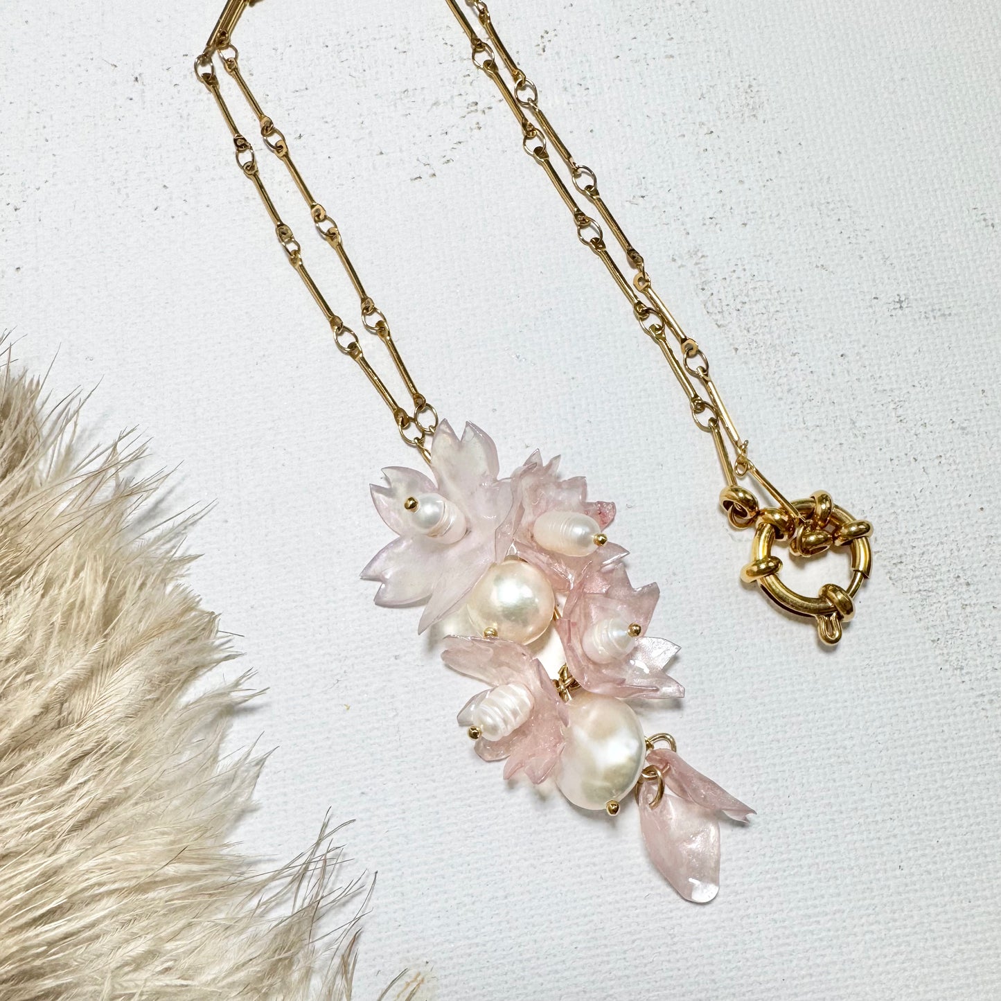 Sakura Veil Necklace - Silk Petal