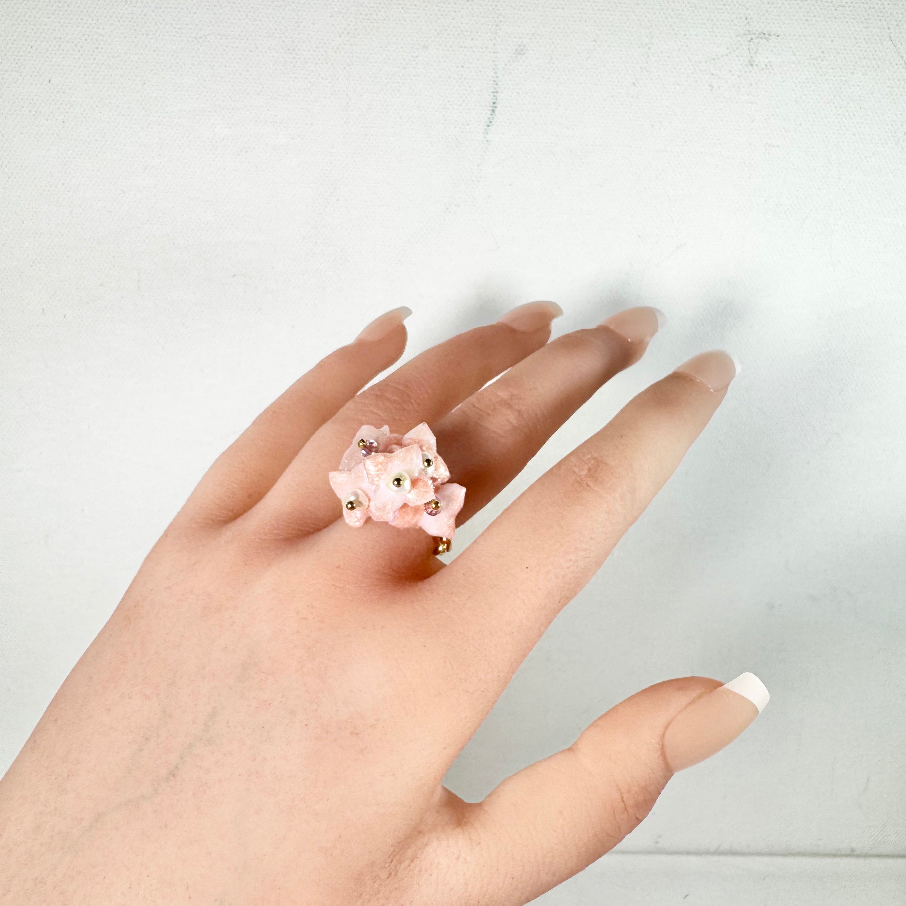 Hydrangea Bloom Ring - Blush Rain -