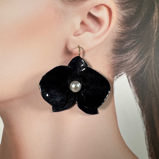 Eternal Orchid Earrings - Velvet Noir -