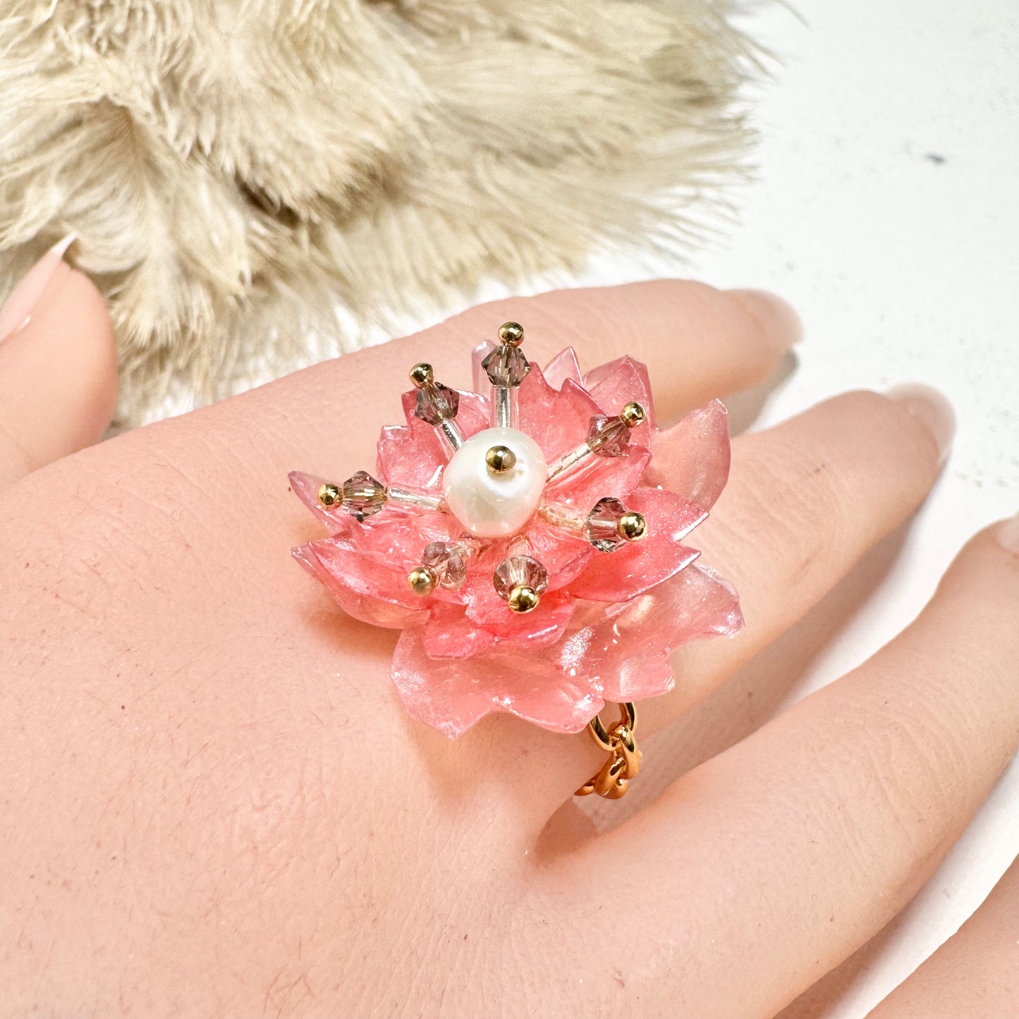 Sakura Veil Ring - Cherry Blush -