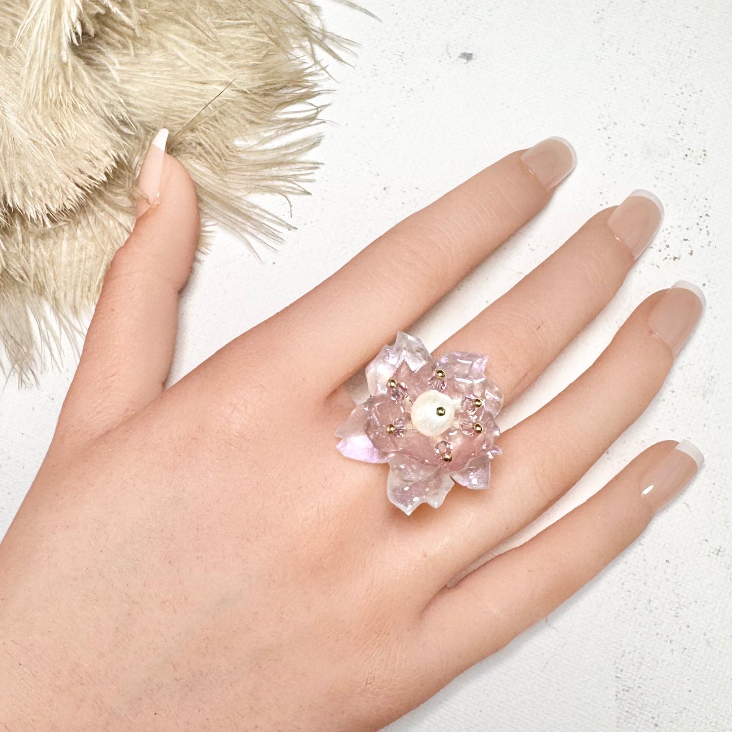 Sakura Veil Ring - Silk Petal -