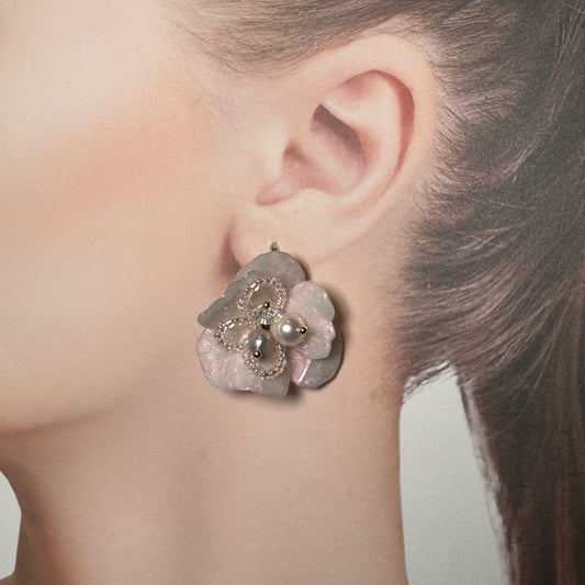 Enchanted Rose Earrings - Snow White -