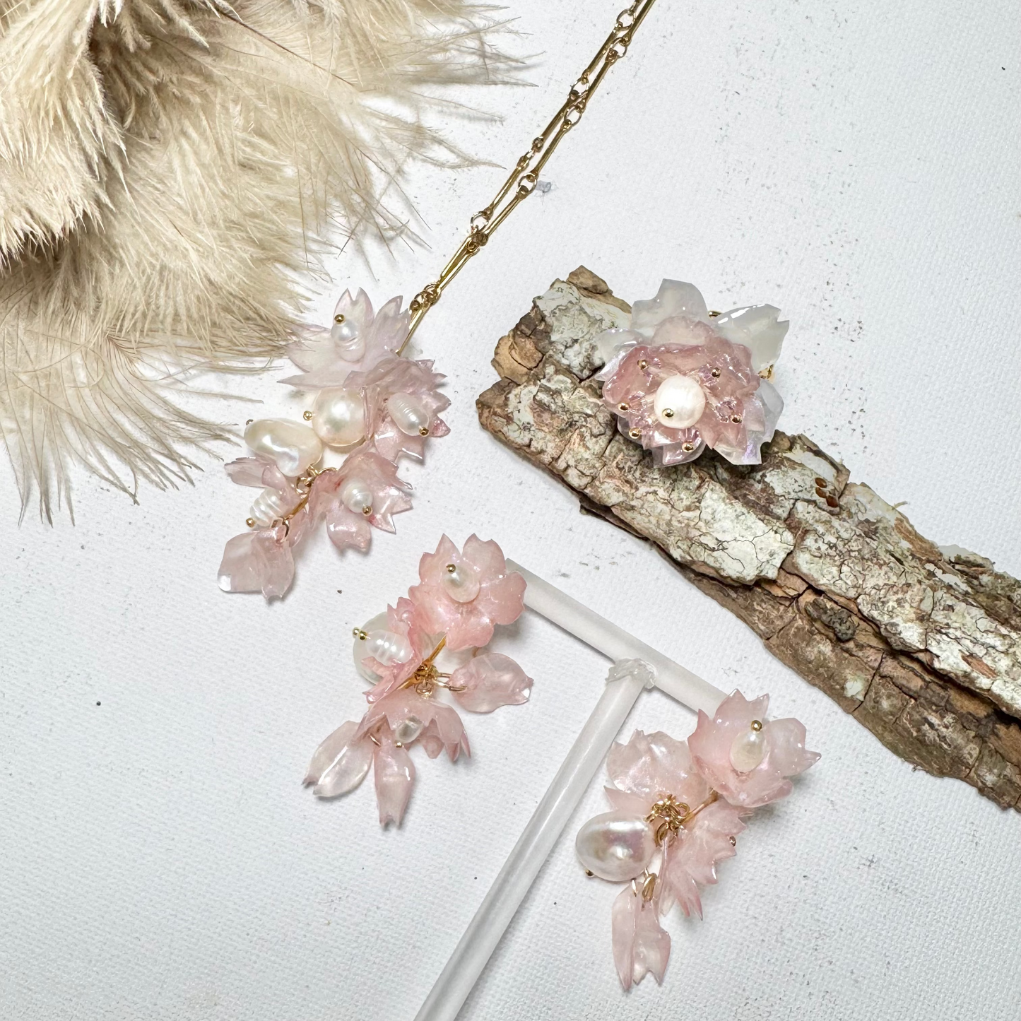 Sakura Veil Necklace - Silk Petal