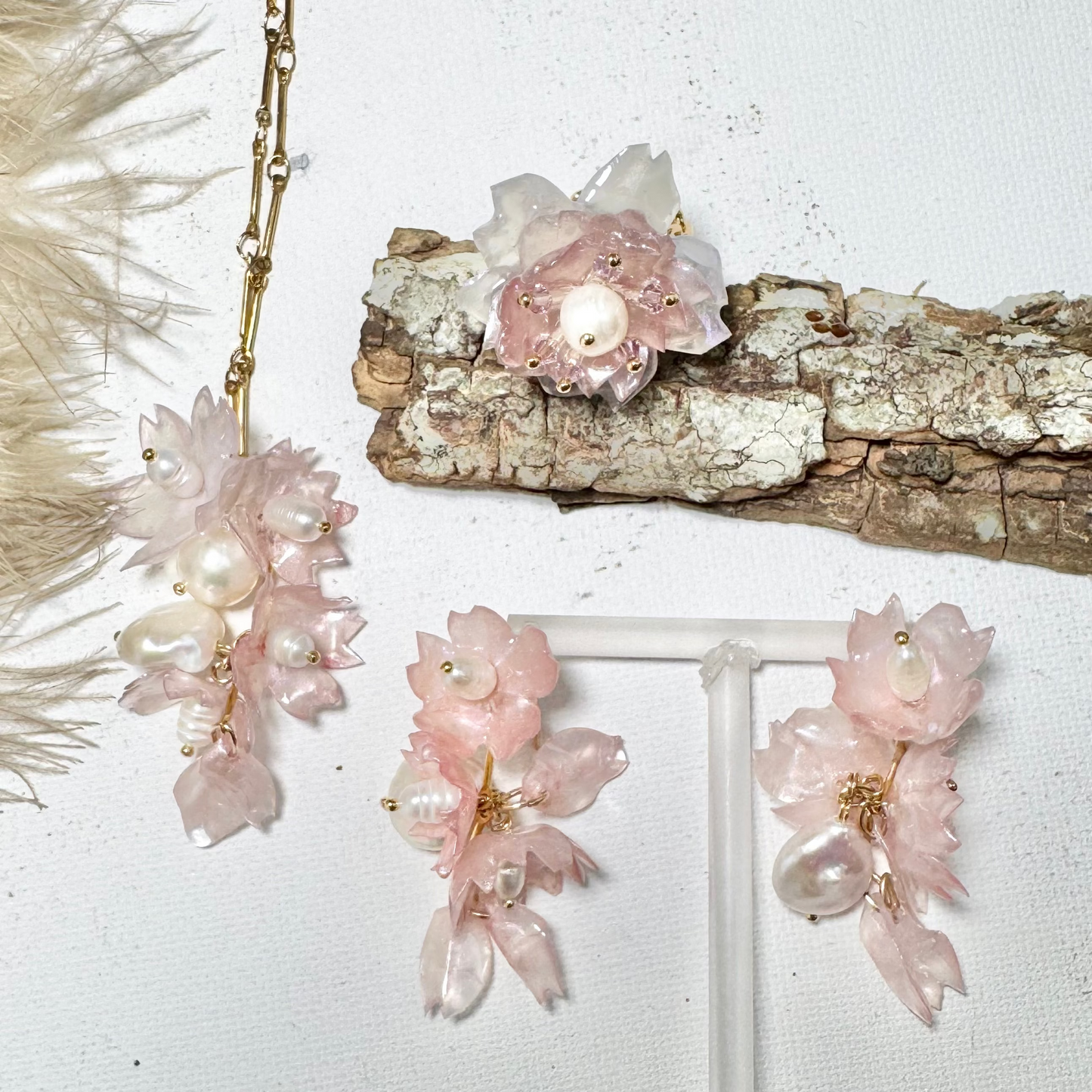 Sakura Veil Necklace - Silk Petal