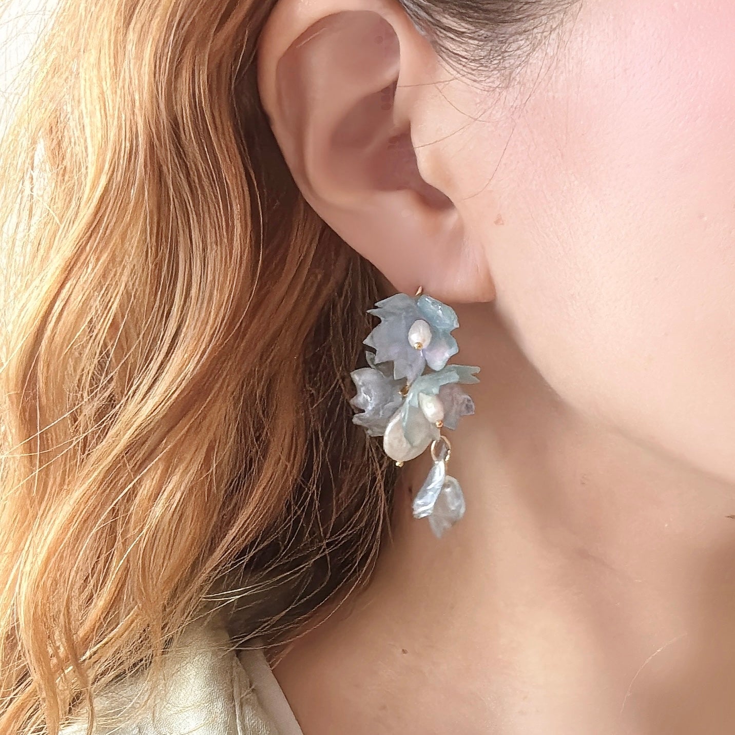Sakura Veil Earrings - Airy Blue