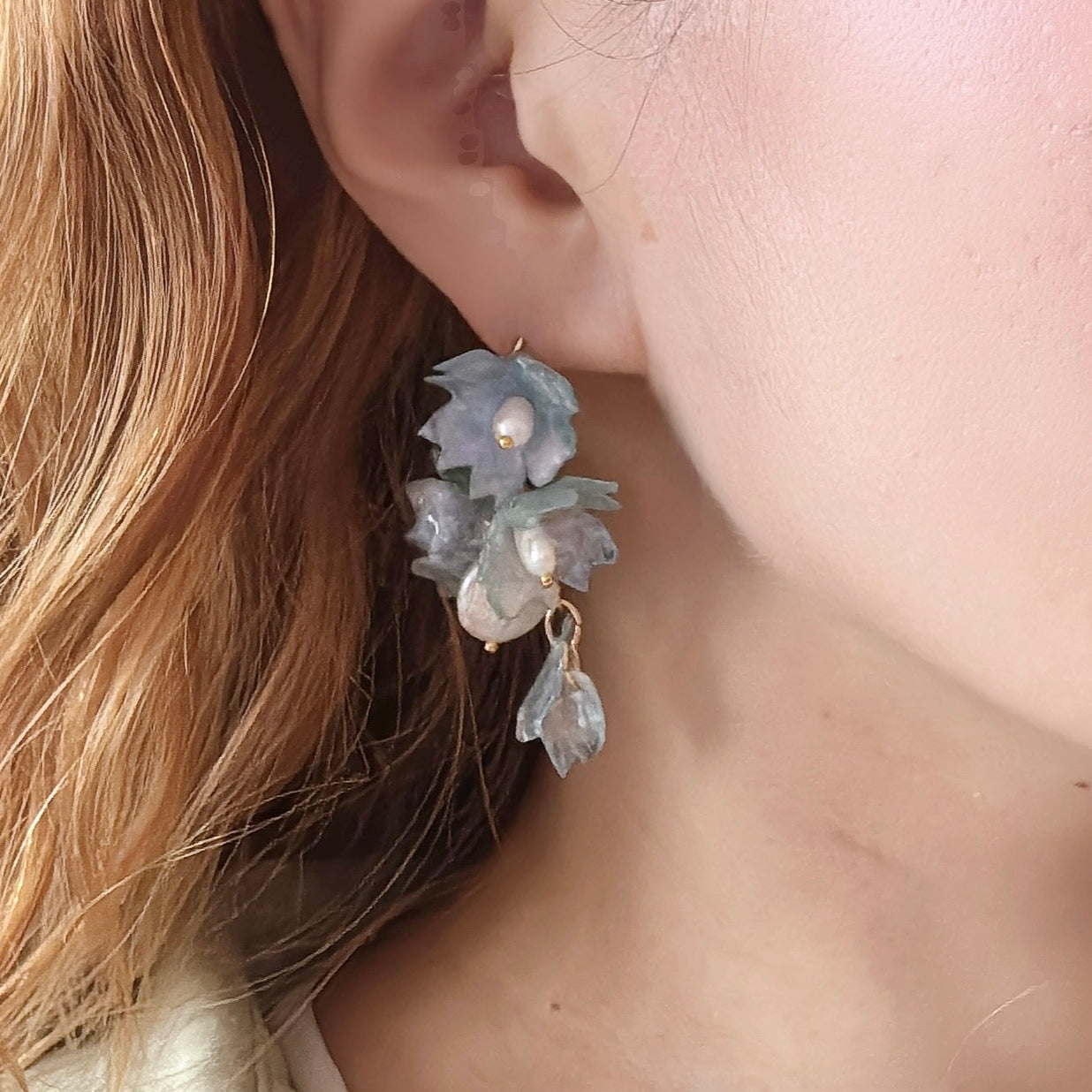 Sakura Veil Earrings - Airy Blue