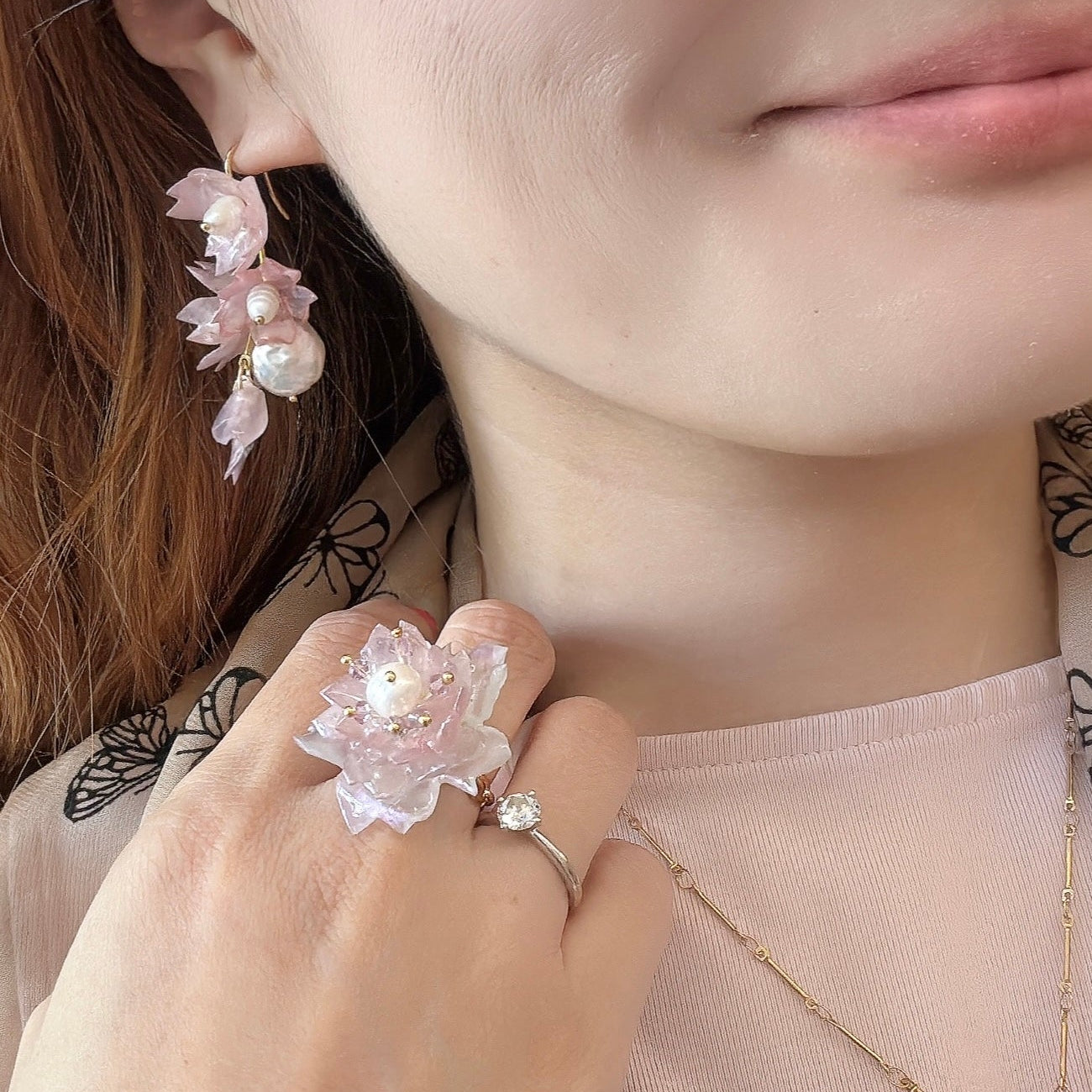 Sakura Veil Ring - Silk Petal -