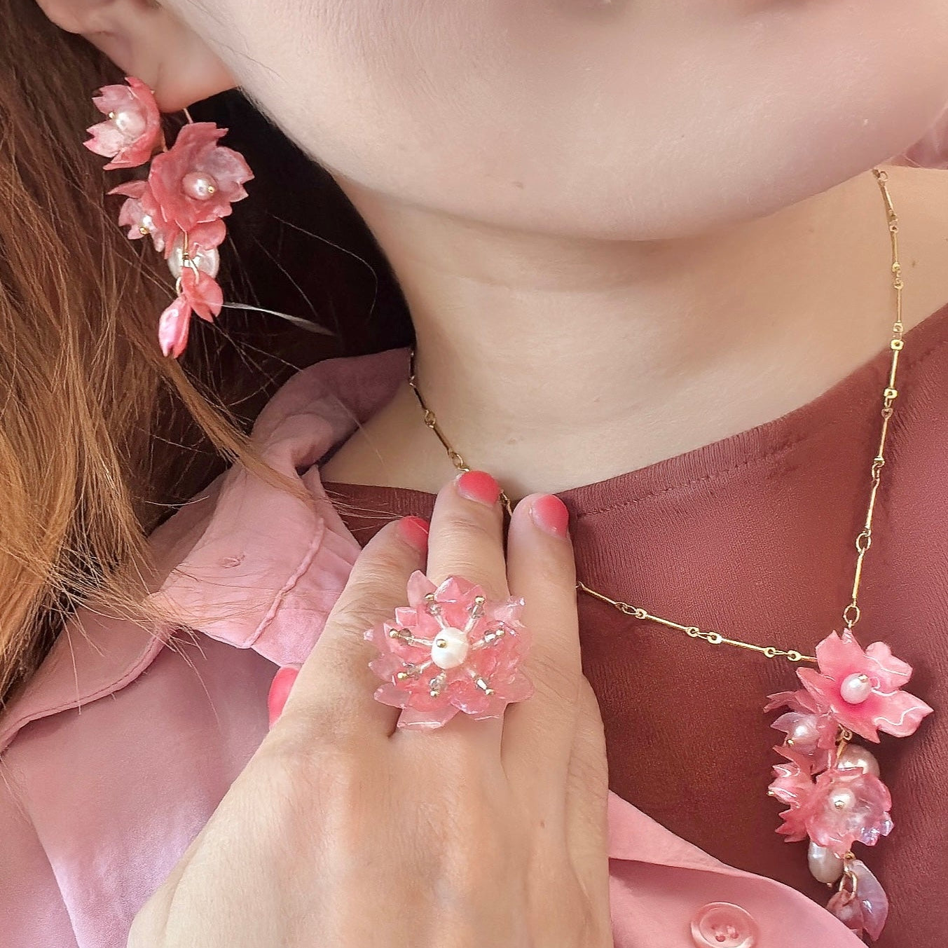 Sakura Veil Ring - Cherry Blush -