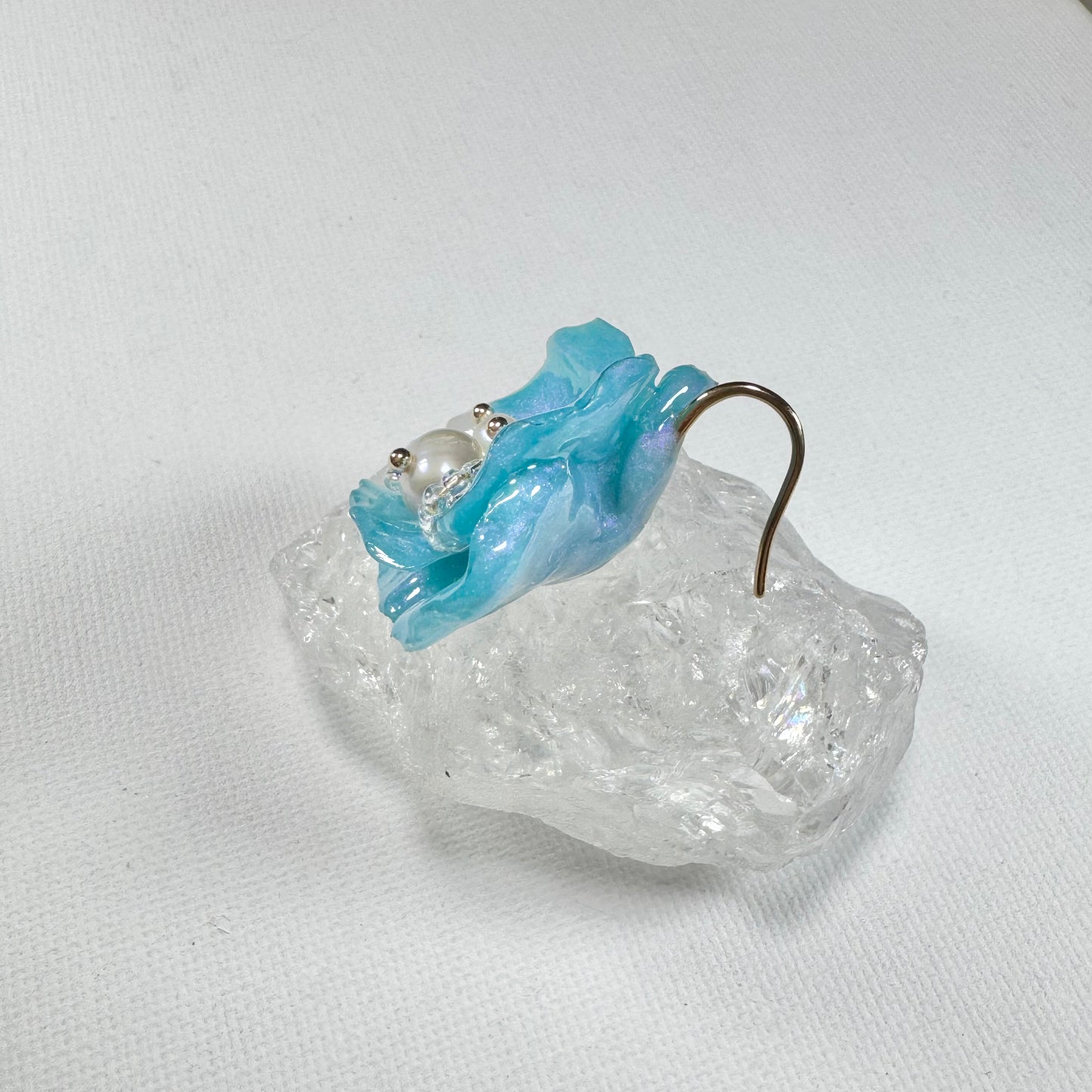 Enchanted Rose Earrings - Milky Opal -