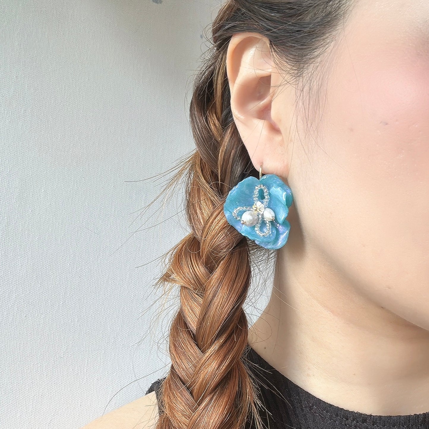 Enchanted Rose Earrings - Milky Opal -