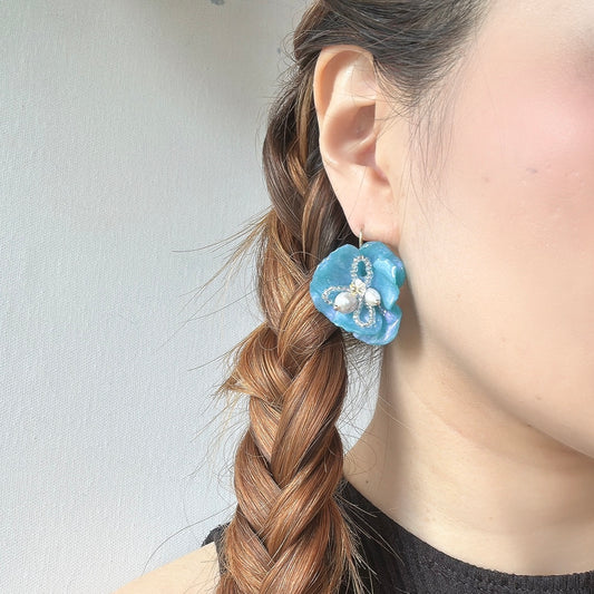 Enchanted Rose Earrings - Milky Opal -