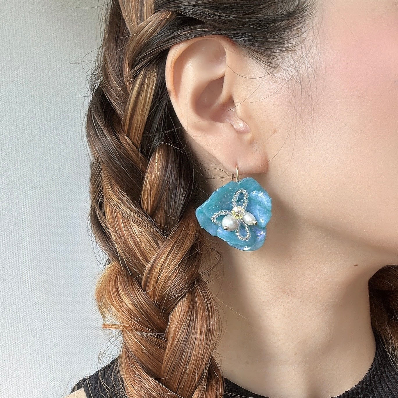 Enchanted Rose Earrings - Milky Opal -