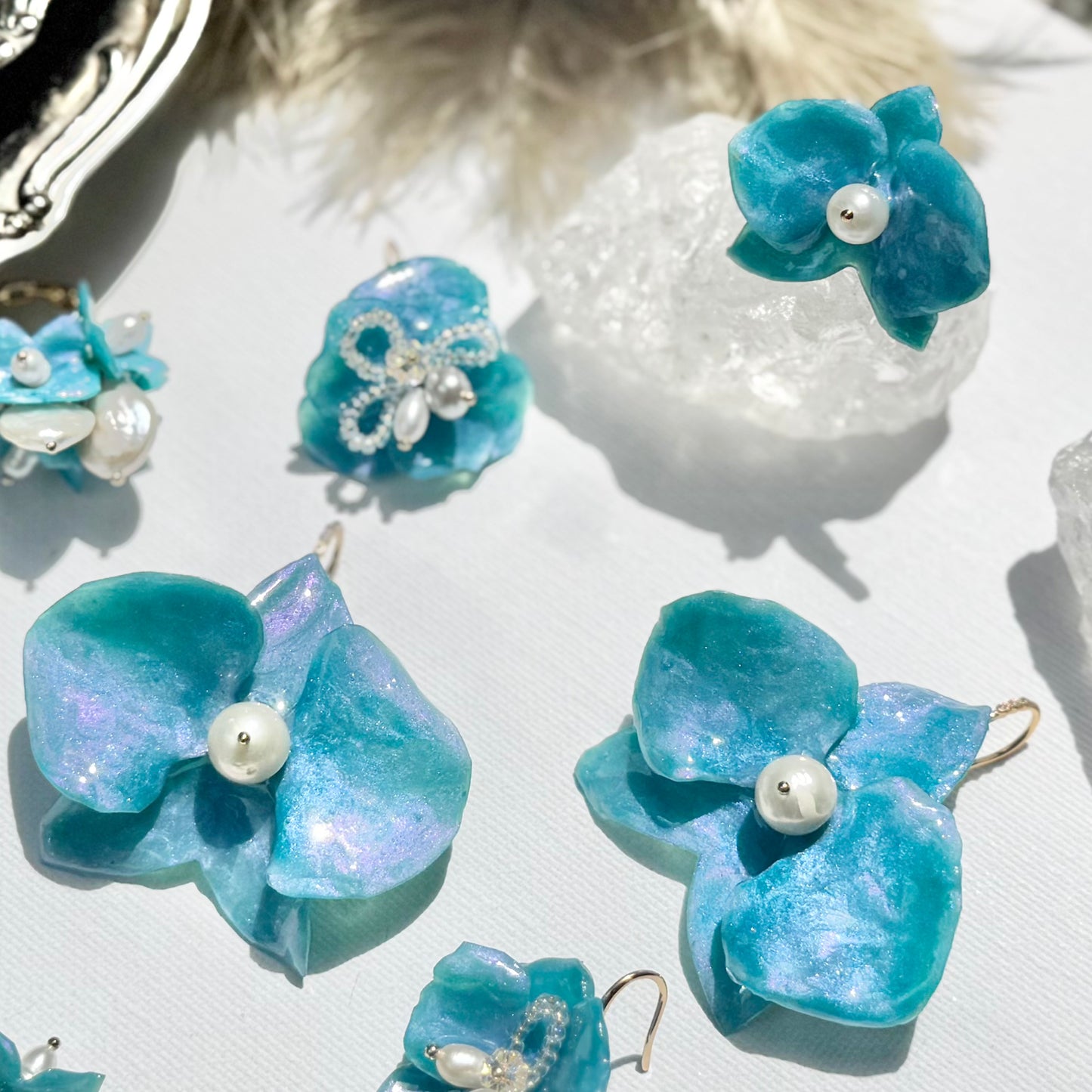 Eternal Orchid Earrings - Milky Opal -