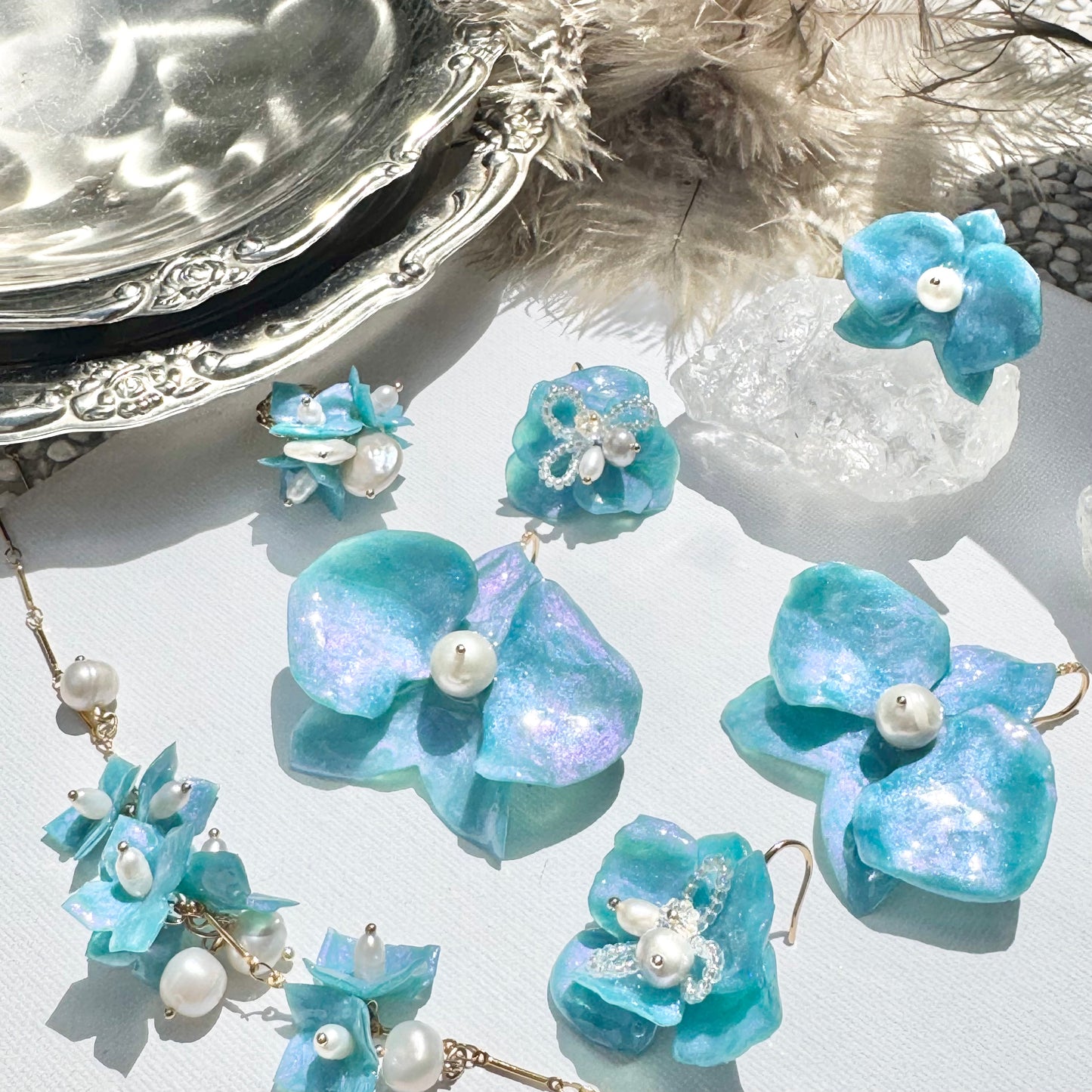 Eternal Orchid Earrings - Milky Opal -