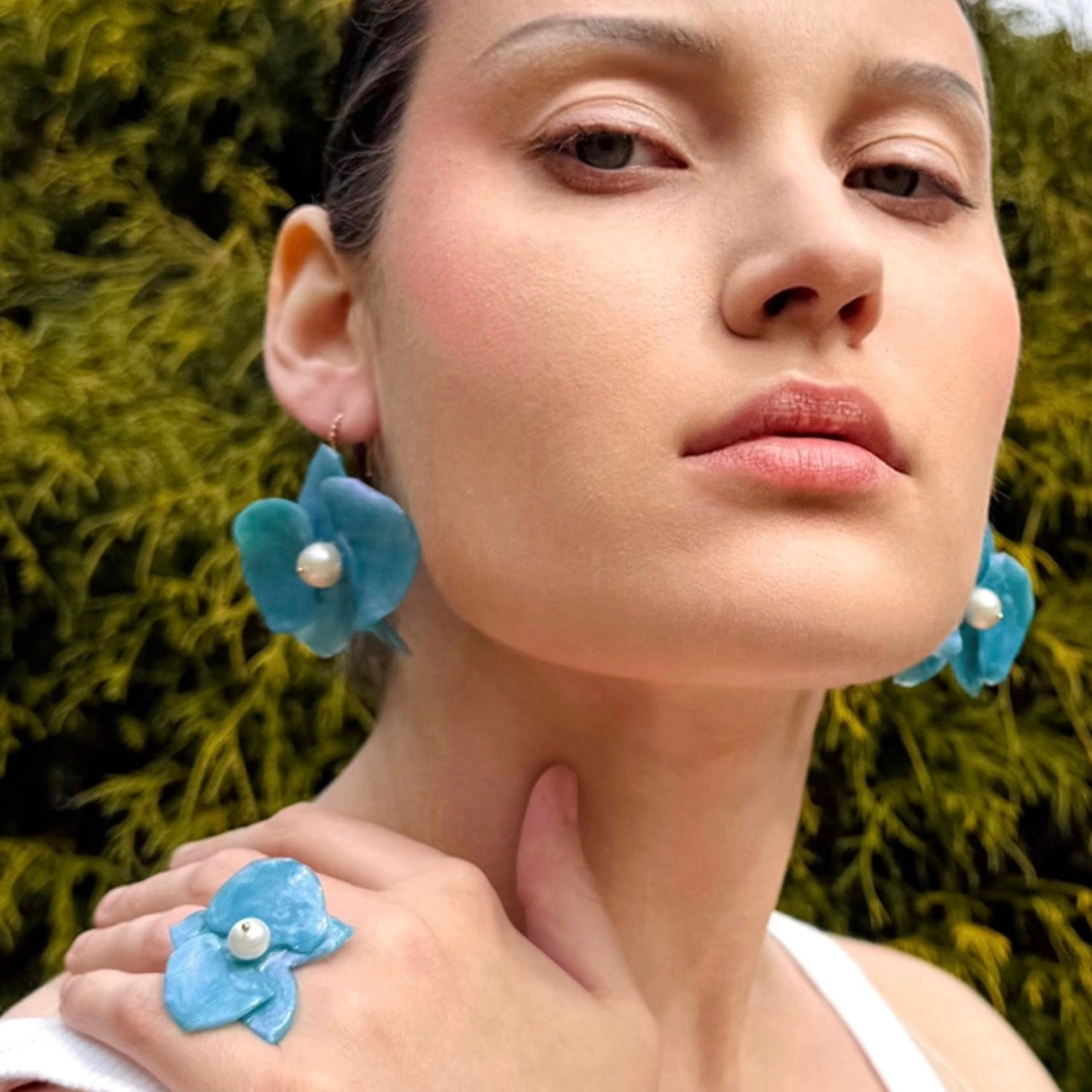 Eternal Orchid Earrings - Milky Opal -